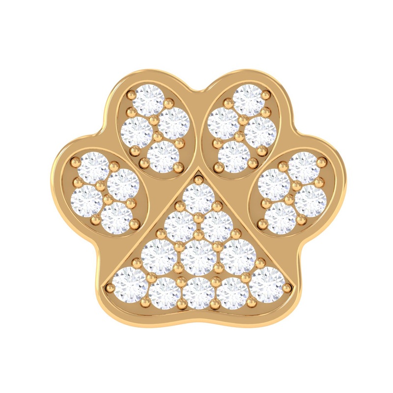 Real Diamond Dog Paw Print Cartilage Earring
