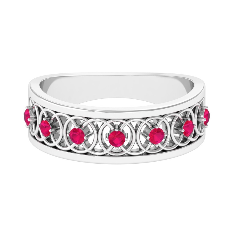 Real Ruby Classic Half Eternity Band