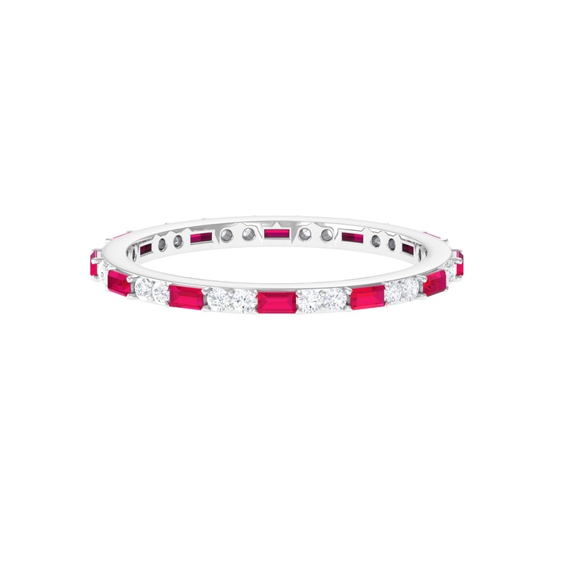 Red Ruby and Diamond Full Eternity Ring