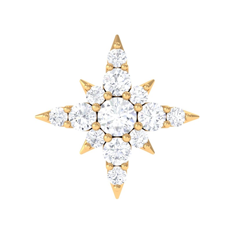 Sparkling Diamond Starburst Earring for Cartilage Piercing