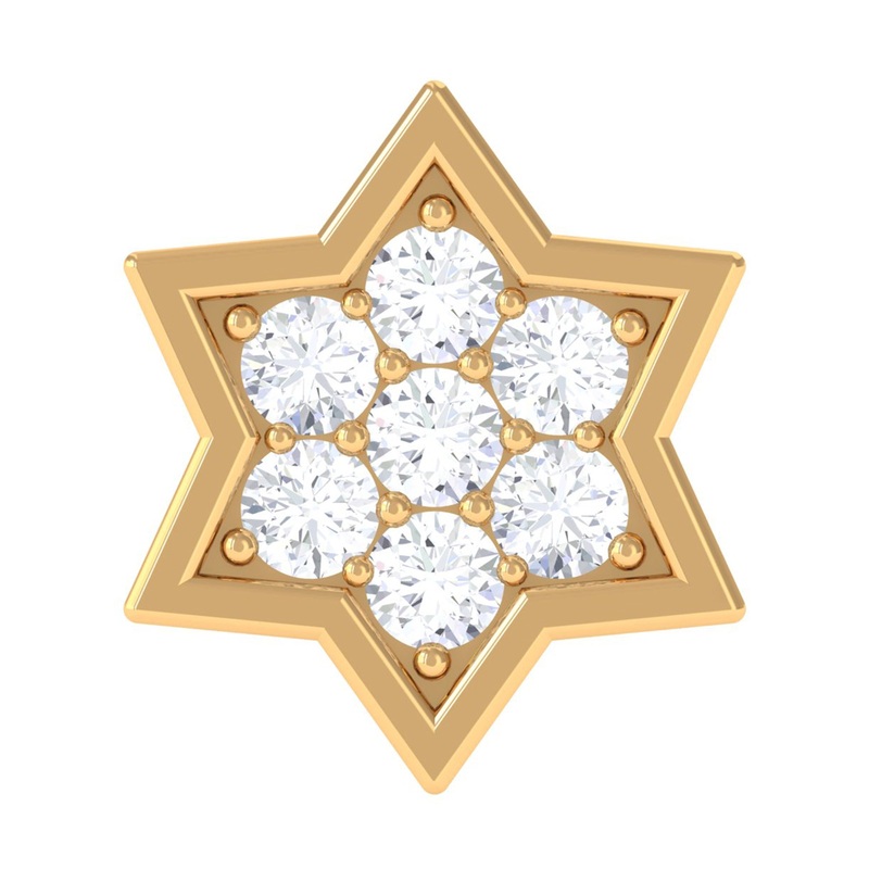 Genuine Diamond Star Earring for Helix Piercing