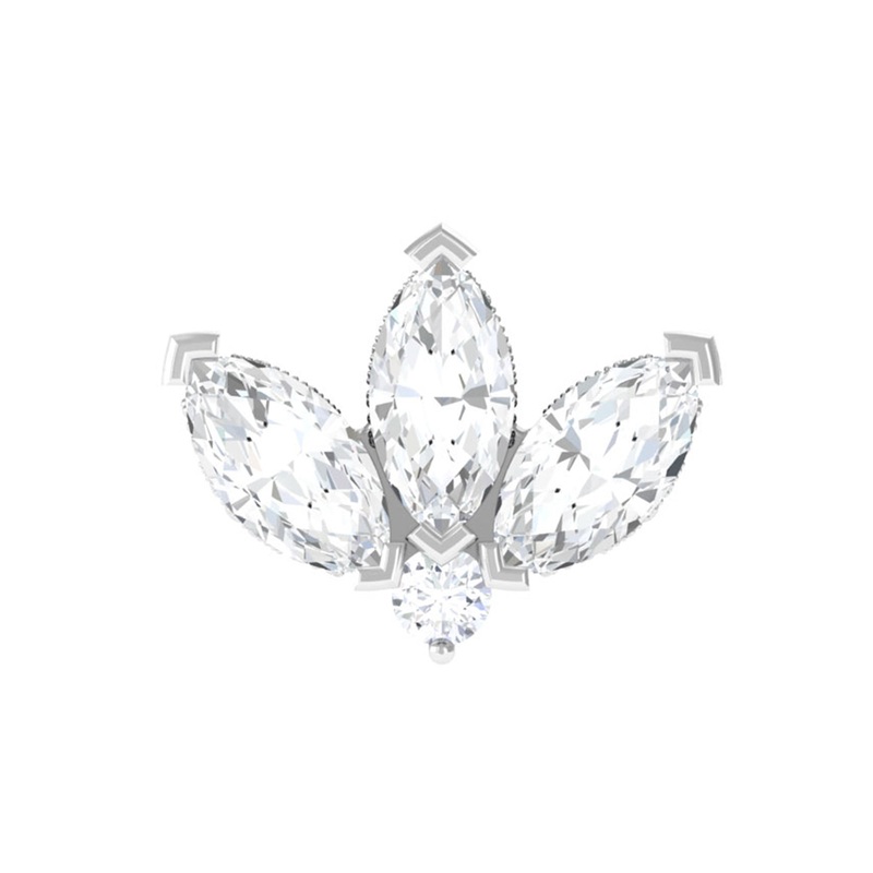 Marquise Diamond Lotus Cartilage Earring