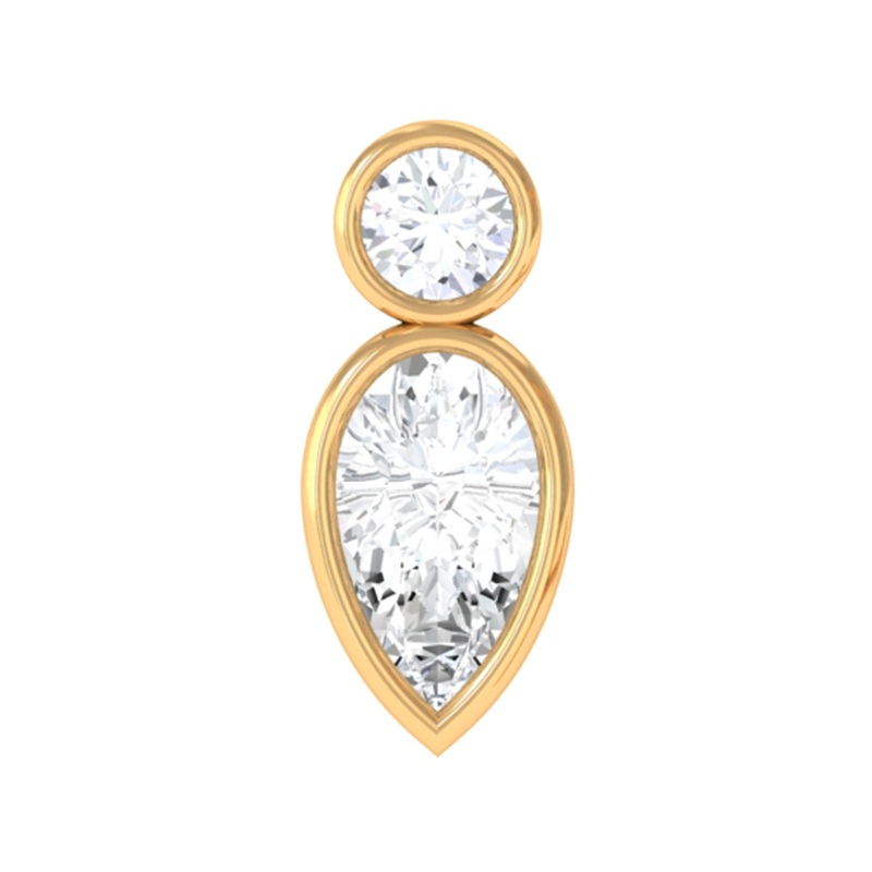 Minimal Pear Diamond Tragus Earring in Bezel Setting