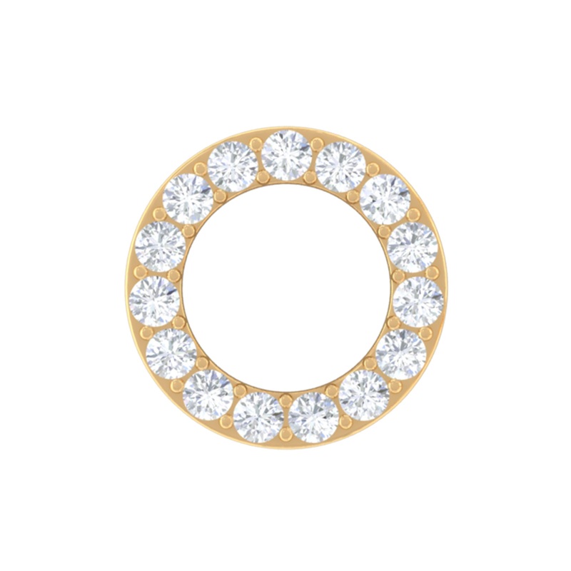 Simple Diamond Open Circle Earring with Flat Back