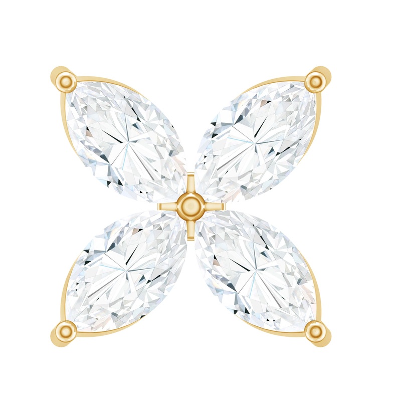 Marquise Cut Moissanite Flower Cartilage Earring