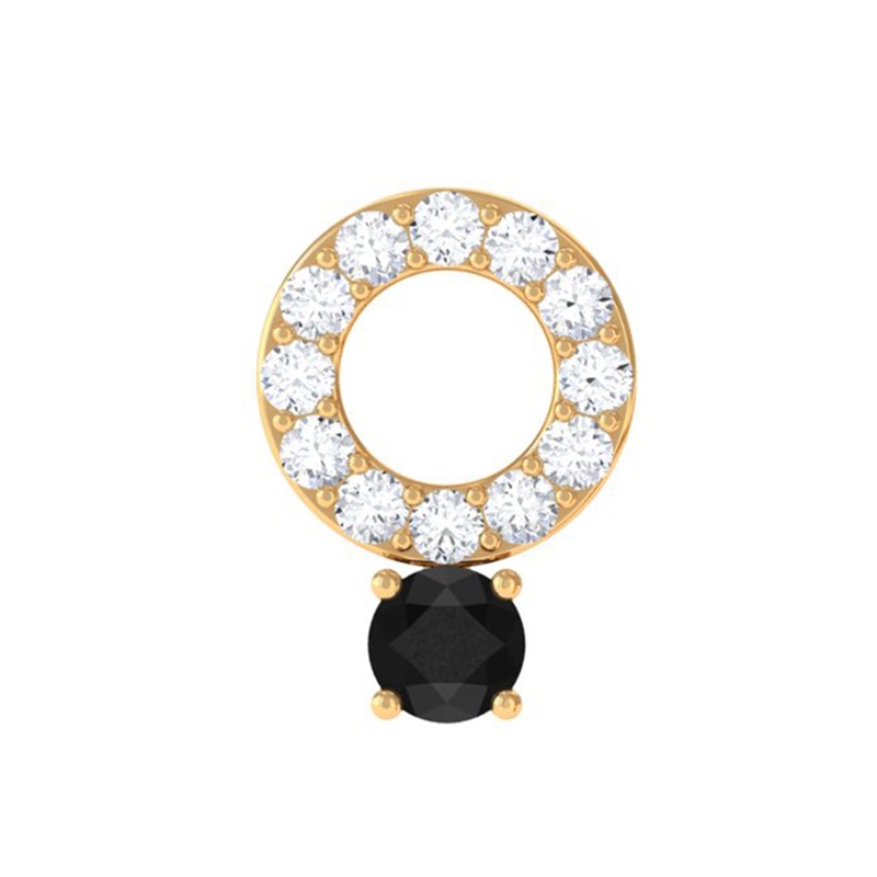 Minimal Black and White Diamond Open Circle Cartilage Earring