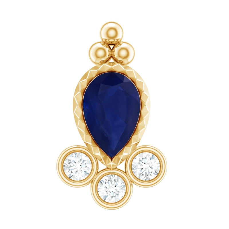 Blue Sapphire and Diamond Designer Tragus Earring