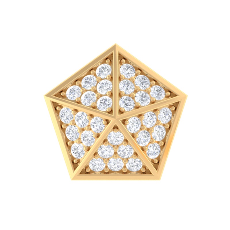 Certified Moissanite Gold Pentagon Cartilage Earring