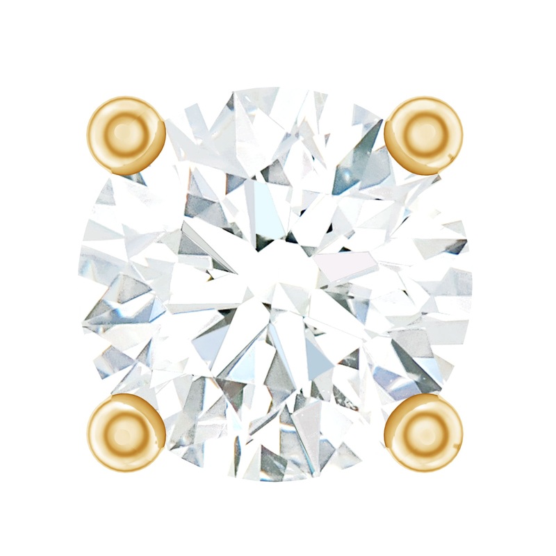 Dainty Round Diamond Conch Earring in Prong Setting