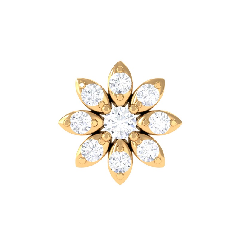 Flower Diamond Nose Ring Stud for Women