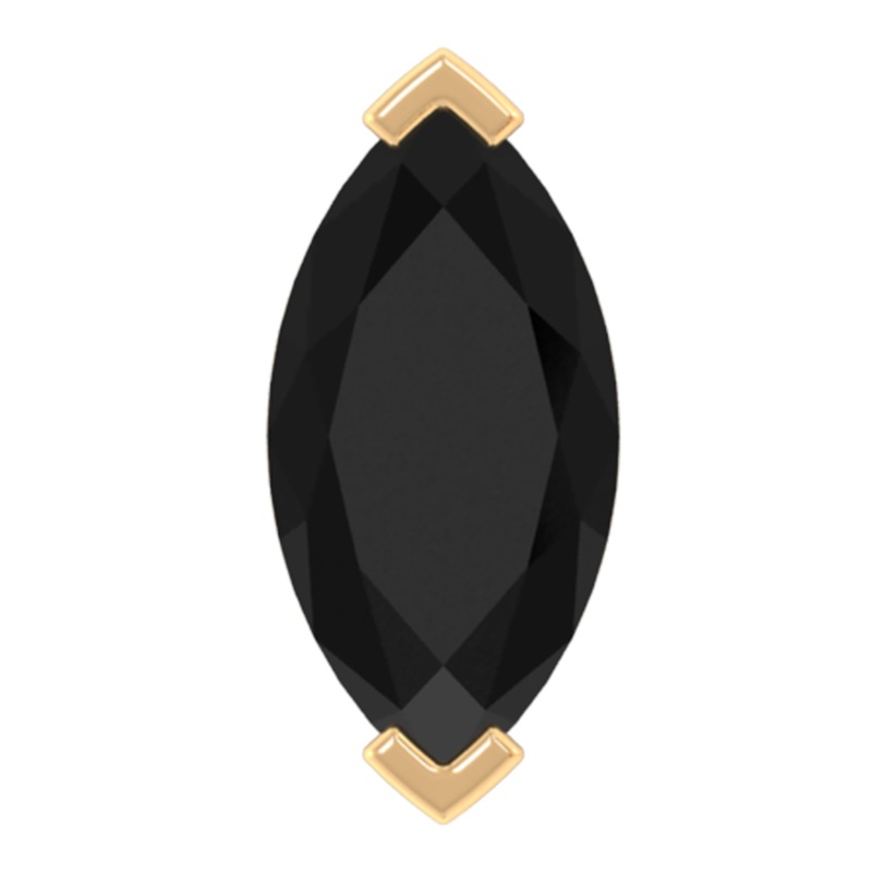 Marquise Black Onyx Solitaire Conch Earring