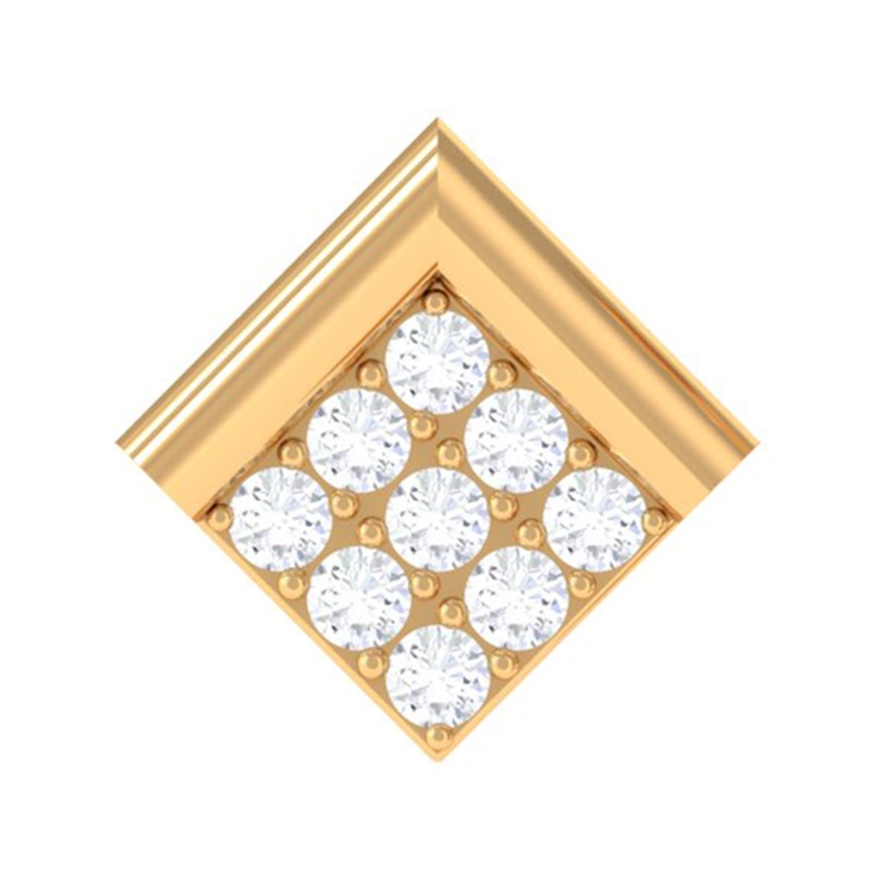 Moissanite Geometric Conch Earring in Gold