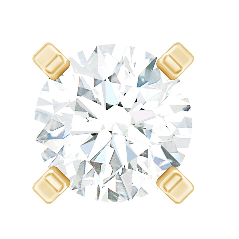 Round Shape Moissanite Solitaire Nose Pin