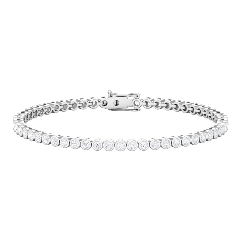 2.25 CT Bezel Set Cubic Zirconia Tennis Bracelet in Gold