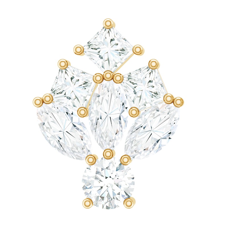 Real Diamond Cluster Earring for Cartilage Piercing