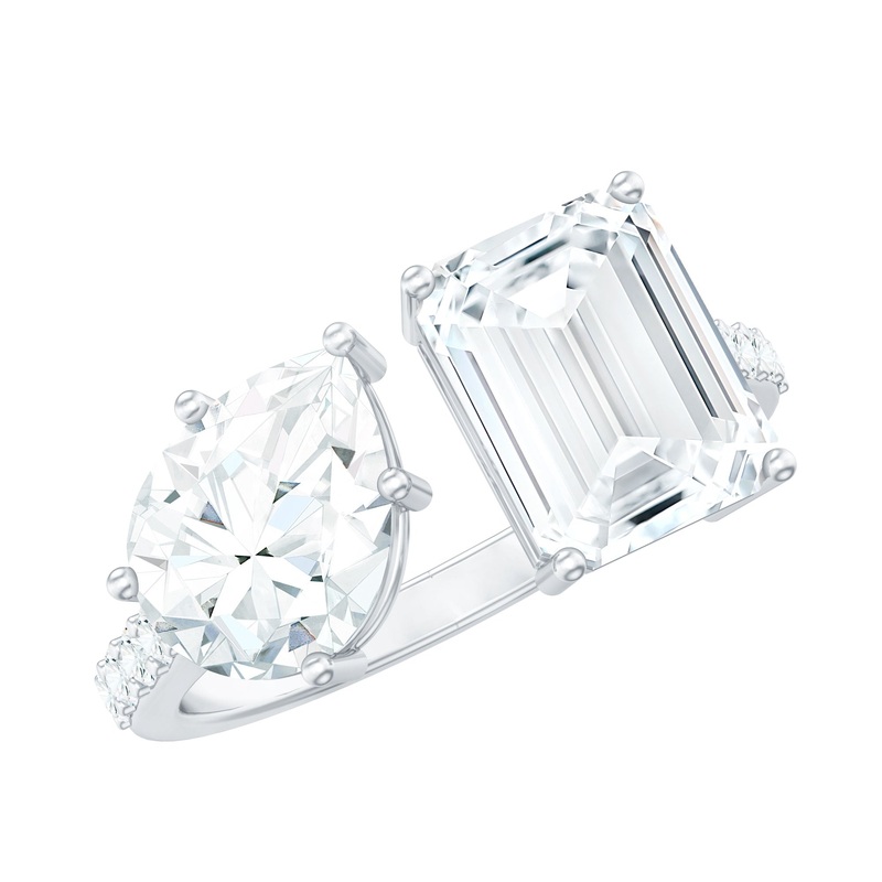 Toi Et Moi Moissanite Engagement Ring 3 Carat