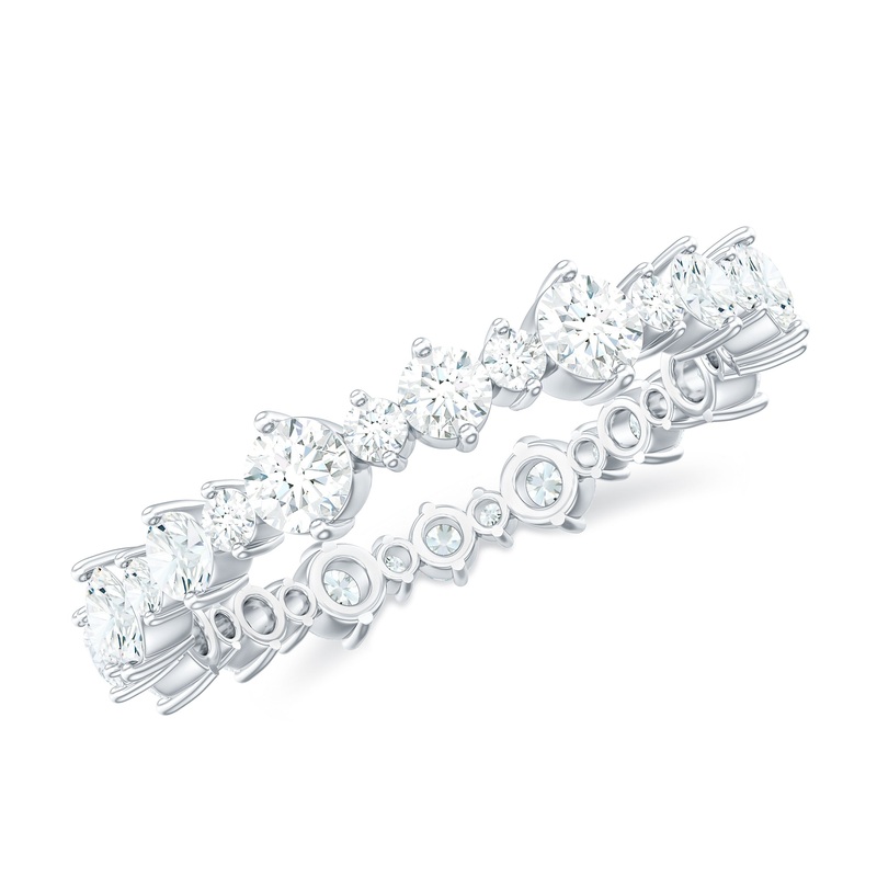 Round Certified Moissanite Eternity Ring in Prong Setting