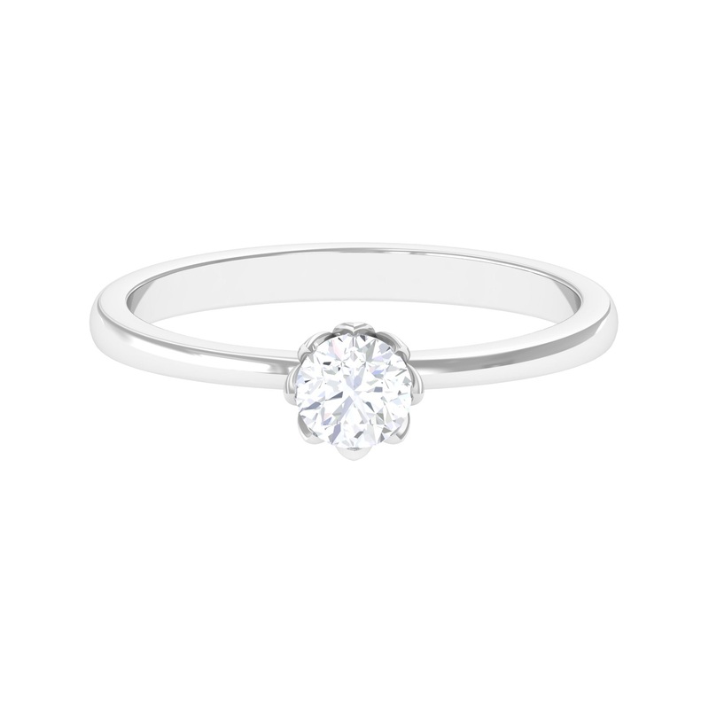 0.50 CT Real Diamond Solitaire Promise Ring