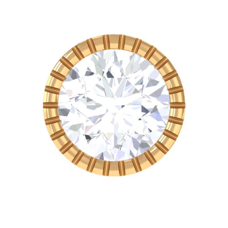 Bezel Set Diamond Solitaire Stud Earring for Helix Piercing
