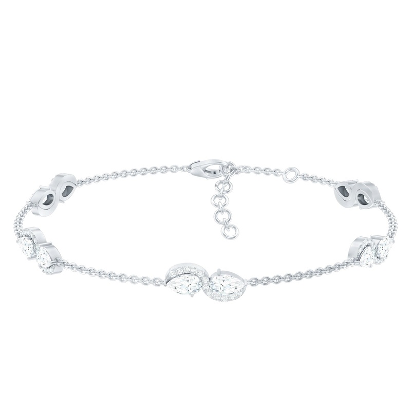 Classic Lab Grown Diamond Station Chain Bracelet