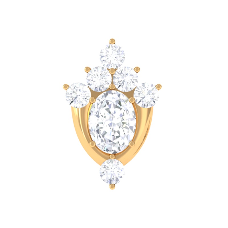 Diamond Floral Cluster Earring for Upper Lobe Piercing