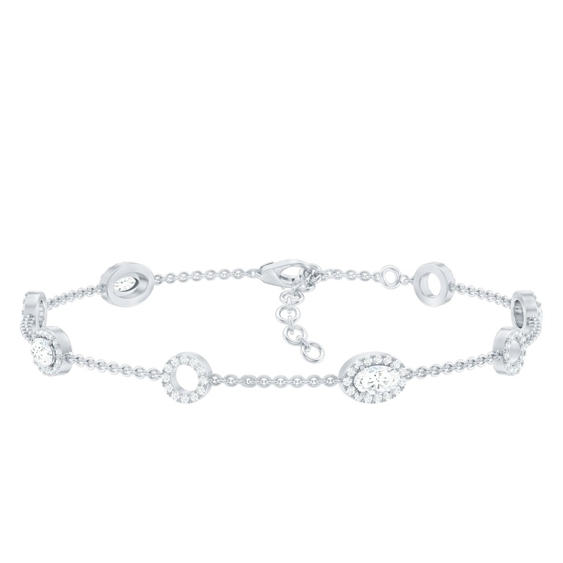 Lab Grown Diamond Bridal Station Chain Bracelet