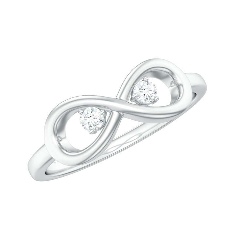 Round Natural Diamond Infinity Promise Ring