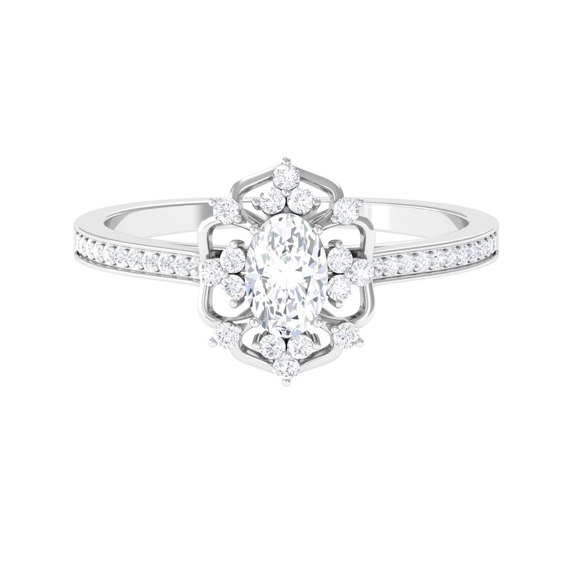 1.25 CT Vintage Inspired Zircon Flower Engagement Ring