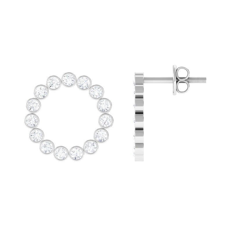 1.50 CT Cubic Zirconia Eternity Stud Earrings in Gold