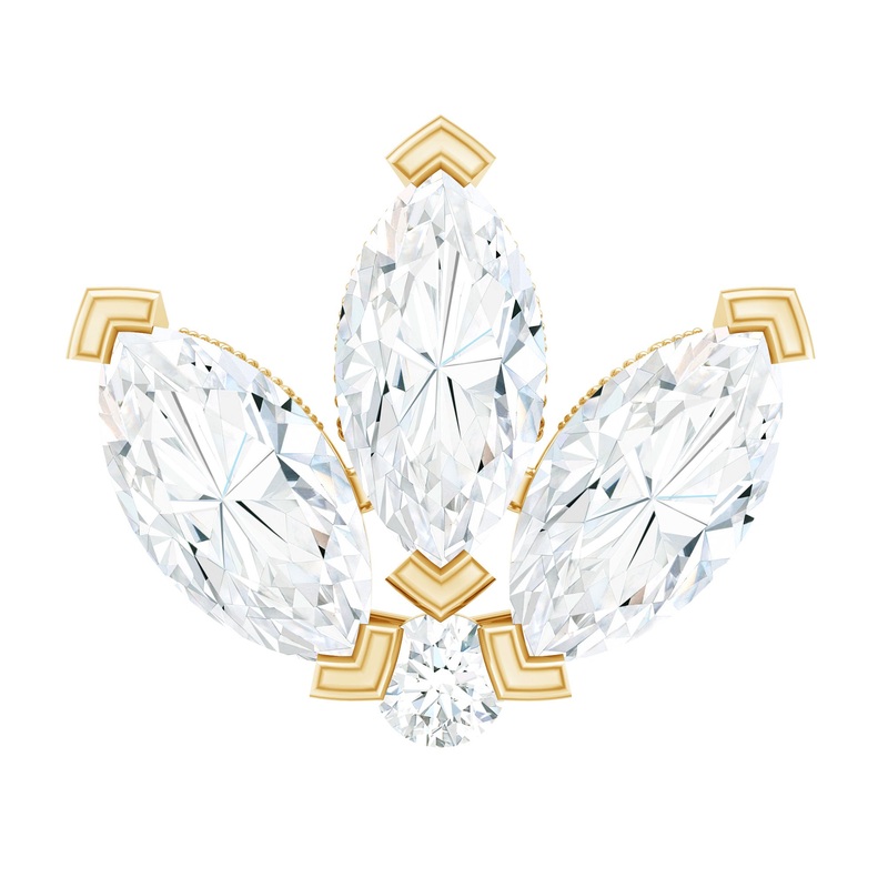 Certified Moissanite Marquise Lotus Piercing Stud