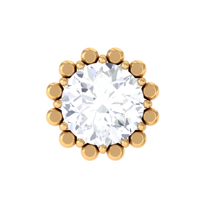 Certified Round Moissanite Simple Cartilage Earring
