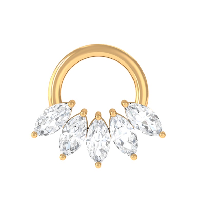 Marquise Moissanite 5 Stone Cartilage Earring