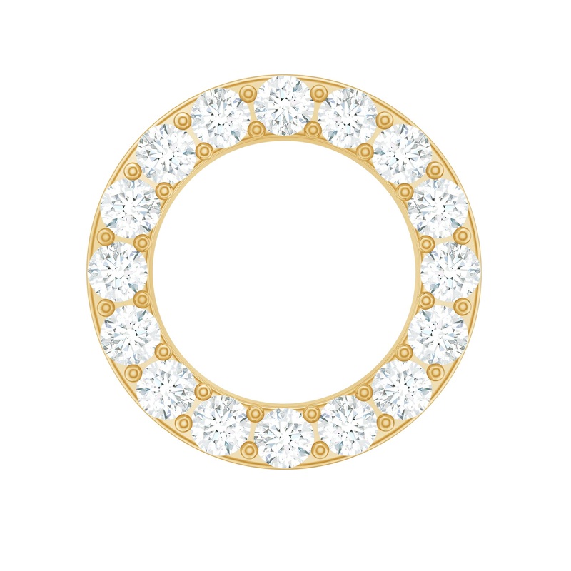 Minimal Moissanite Open Circle Helix Earring in Gold