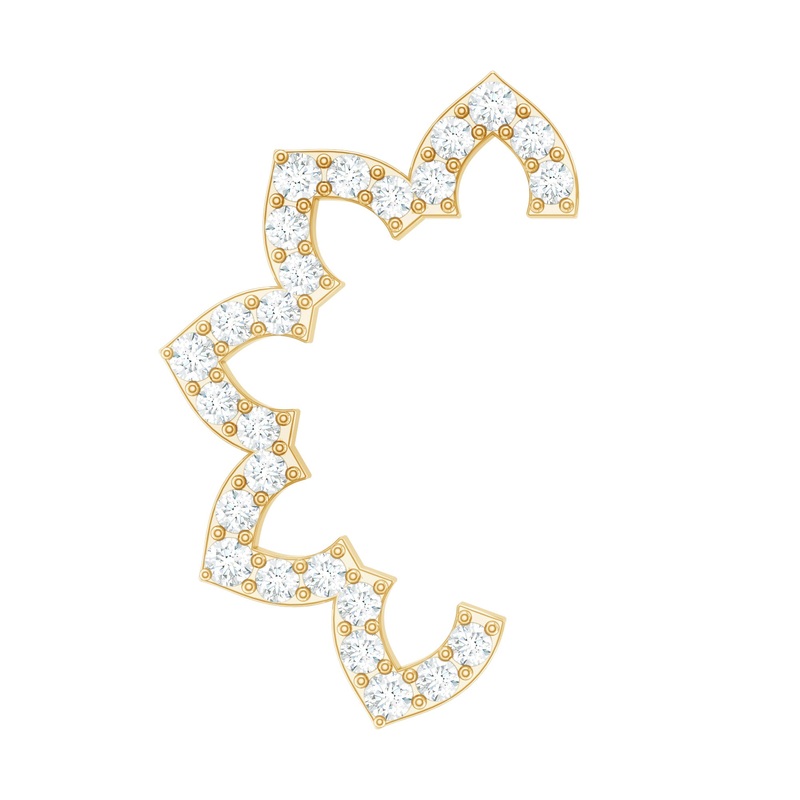 Moissanite Curved Flower Cartilage Earring