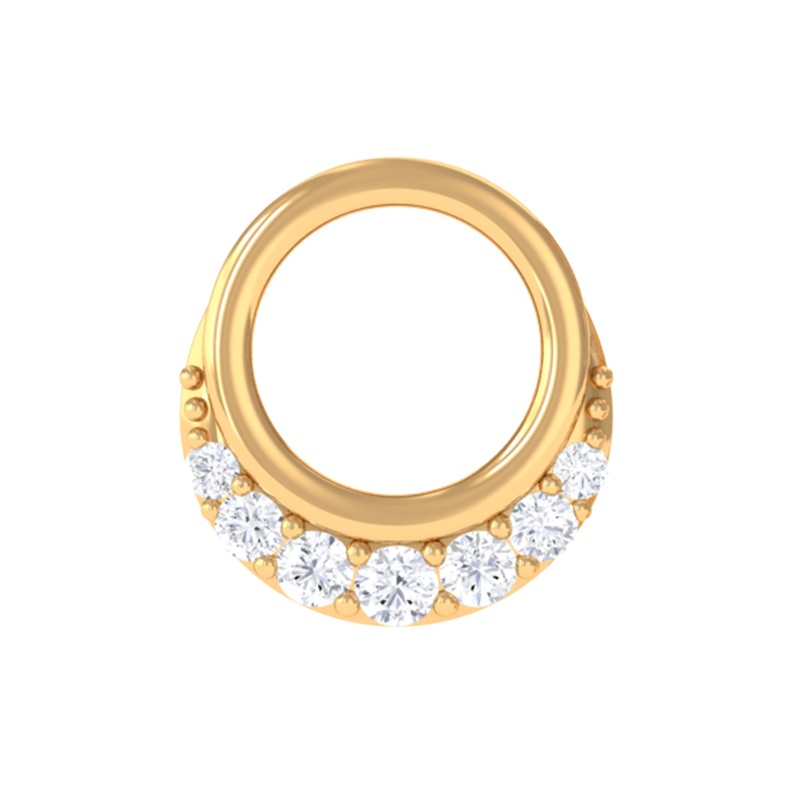 Moissanite Open Circle Minimal Earring for Cartilage Piercing