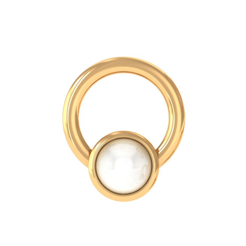 Natural Freshwater Pearl Open Circle Helix Earring