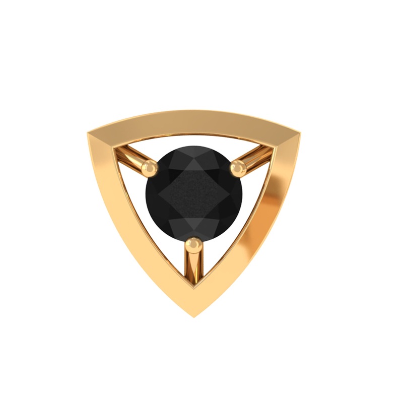 Real Black Onyx Triangle Earring for Helix Piercing