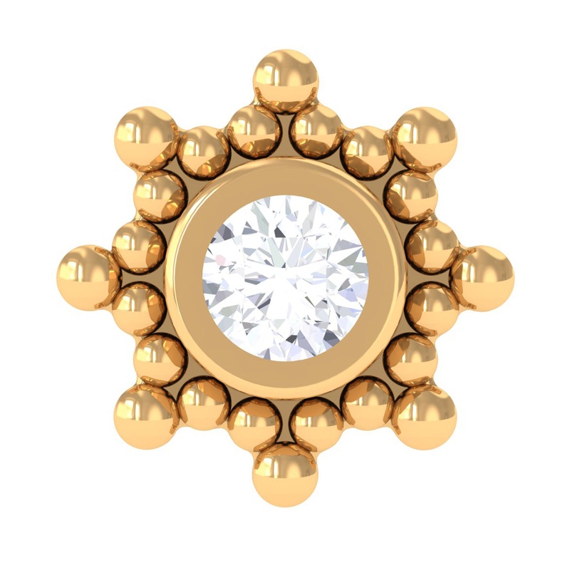 Minimal Diamond Cartilage Earring Stud with Flat Back