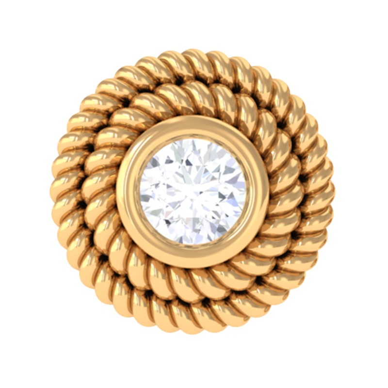 Minimal Diamond Conch Earring in Bezel Setting