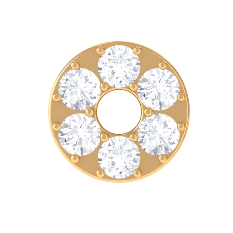 Moissanite Gold Disc Earring for Conch Piercing