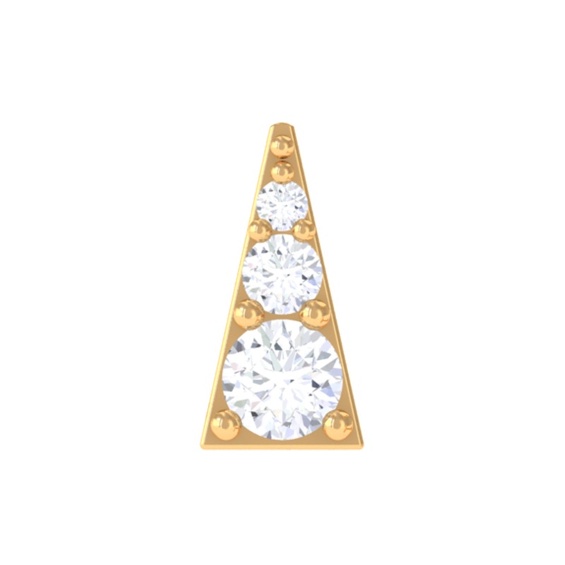 Dainty Diamond Gold Triangle Tragus Earring