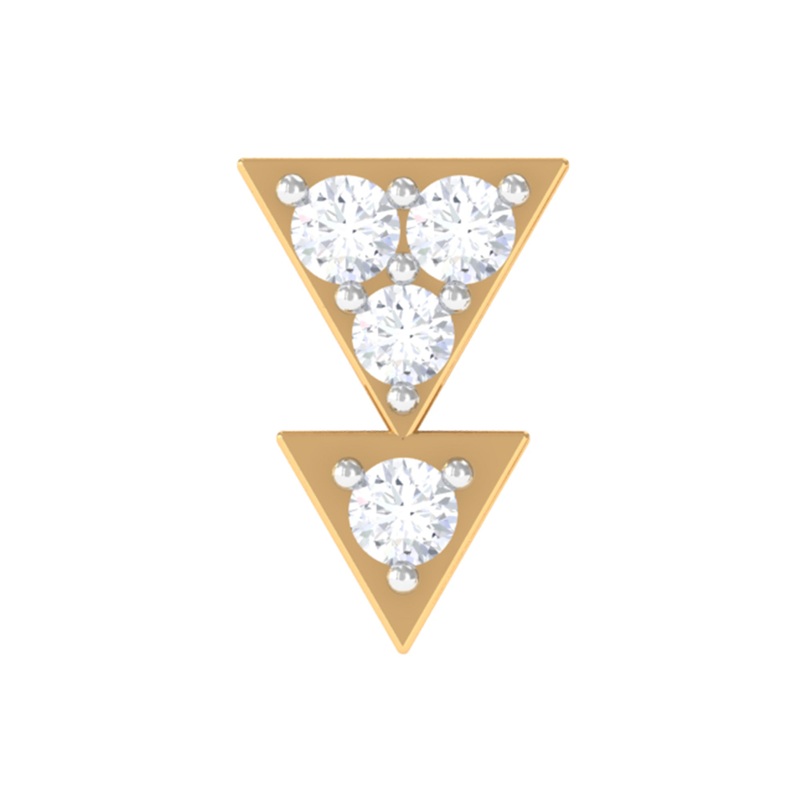 Moissanite Geometric Triangle Earring for Tragus Piercing