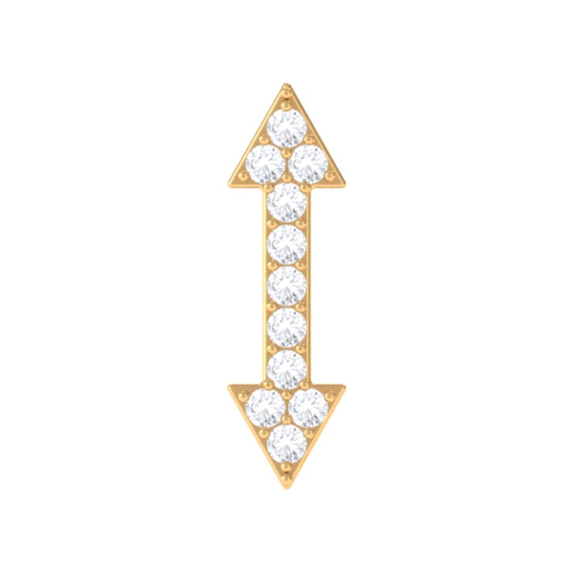 Natural Diamond Arrow Tragus Earring in Gold