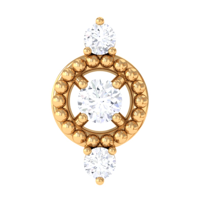 Unique Diamond Gothic Conch Earring in Gold