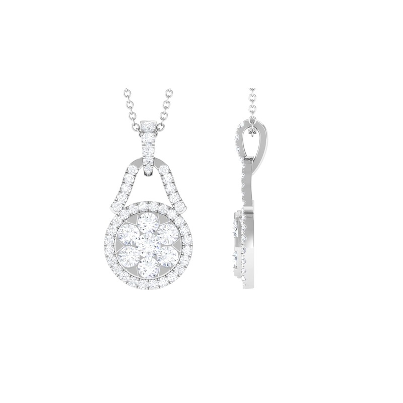 1.25 CT Certified Moissanite Modern Drop Pendant Necklace