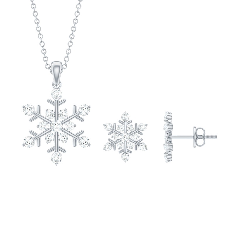 1.5 CT Contemporary Moissanite Snowflake Jewelry Set
