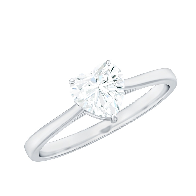 1.5 CT Heart Shape Moissanite Solitaire Ring