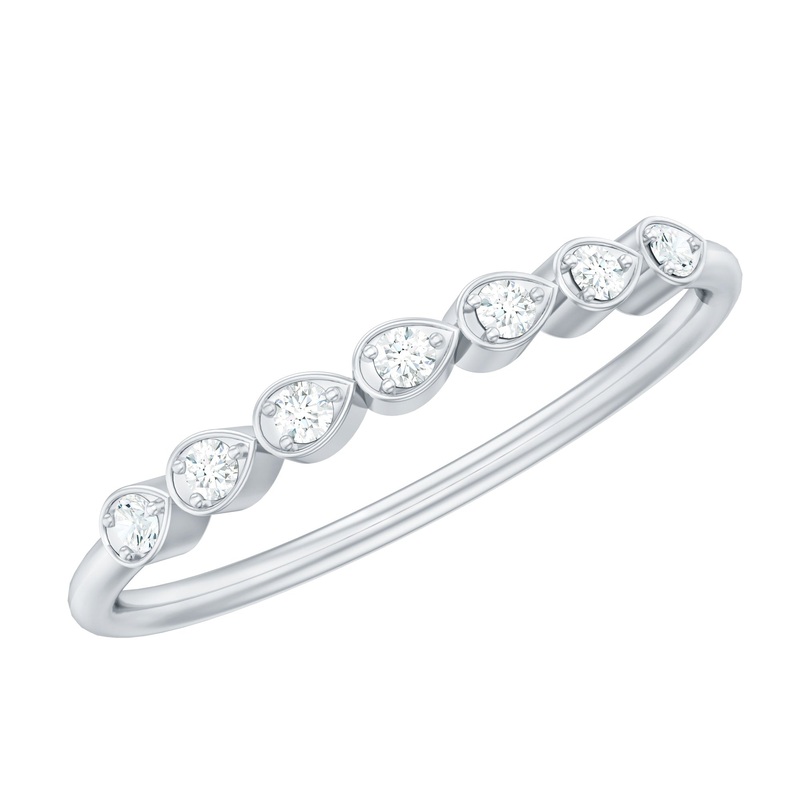 Simple Diamond Seven Stone Stackable Ring
