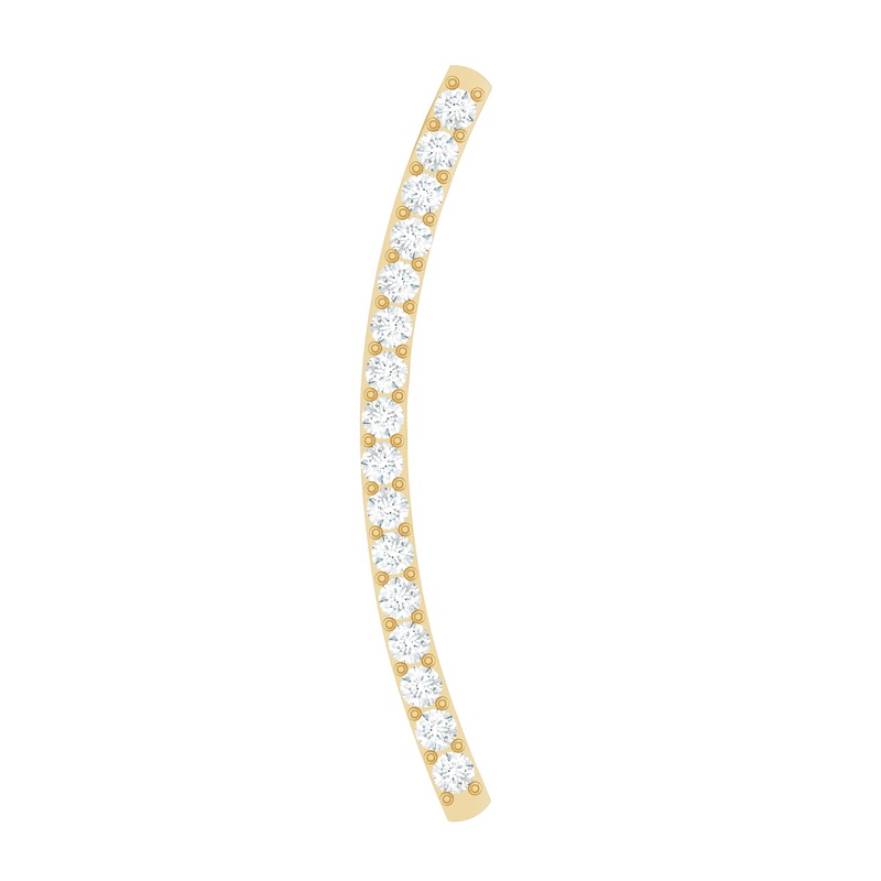Certified Moissanite Curved Climber Earring in Gold