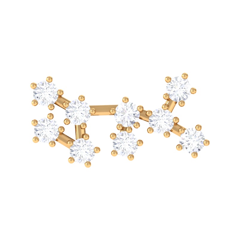 Certified Moissanite Sagittarius Zodiac Ear Climber Earring